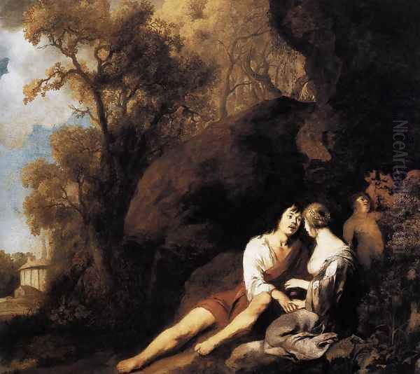 Amorous Couple in a Landscape c. 1640 Oil Painting by Sir Peter Lely