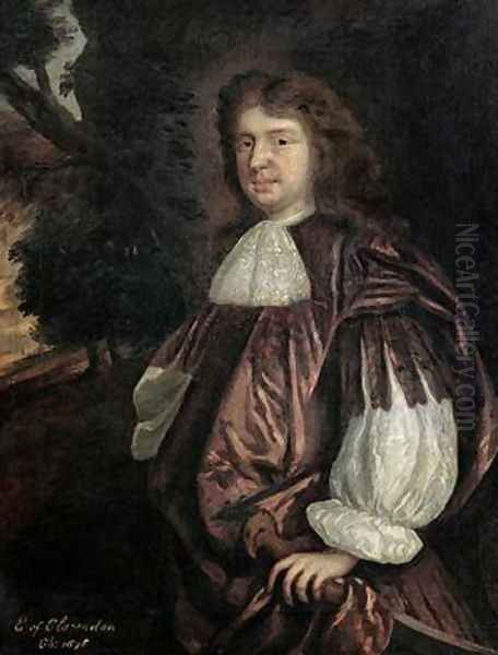 Edward Hyde Earl of Clarendon Oil Painting by Sir Peter Lely