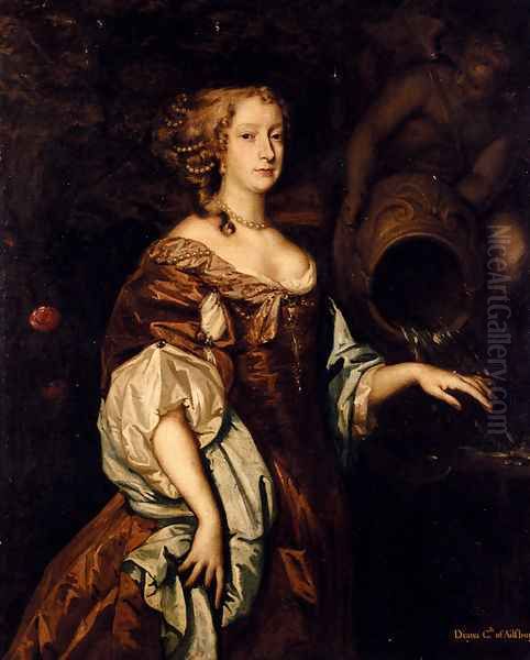 Portrait Of Diana, Countess Of Ailesbury Oil Painting by Sir Peter Lely