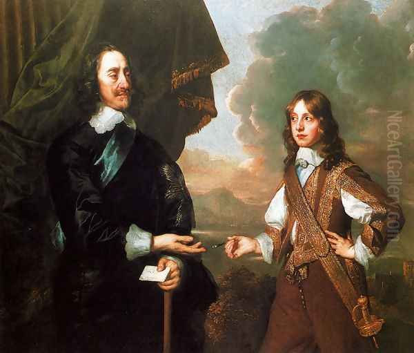 Charles I And The Duke Of York Oil Painting by Sir Peter Lely