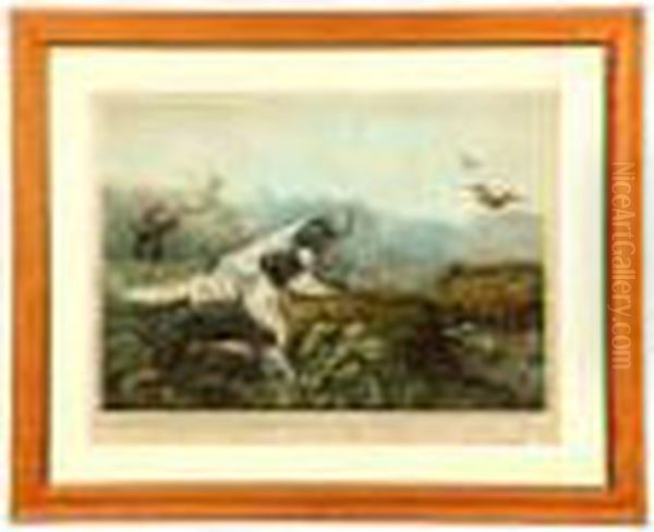 American Field Sports, A Chance For Both Barrels Oil Painting by Currier & Ives Publishers