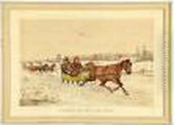 Waking Up The Old Mare Oil Painting by Currier & Ives Publishers