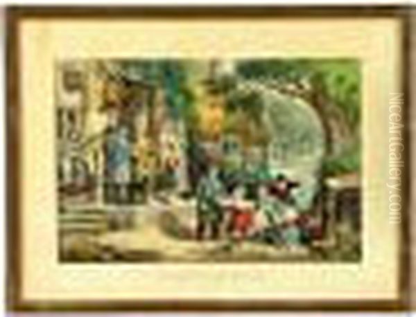 Sale Of The Pet Lamb Oil Painting by Currier & Ives Publishers