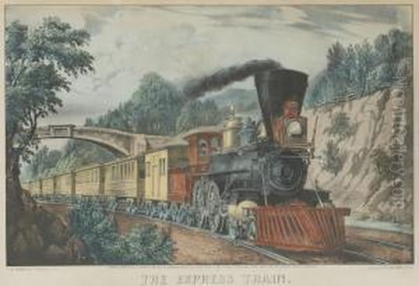 The Express Train Oil Painting by Currier & Ives Publishers