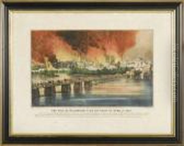 The Fall Of Richmond Va Oil Painting by Currier & Ives Publishers