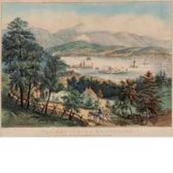 The Cattskill Mountains Oil Painting by Currier & Ives Publishers