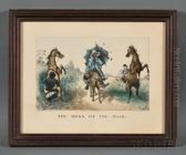 The Boss Of The Road. Oil Painting by Currier & Ives Publishers