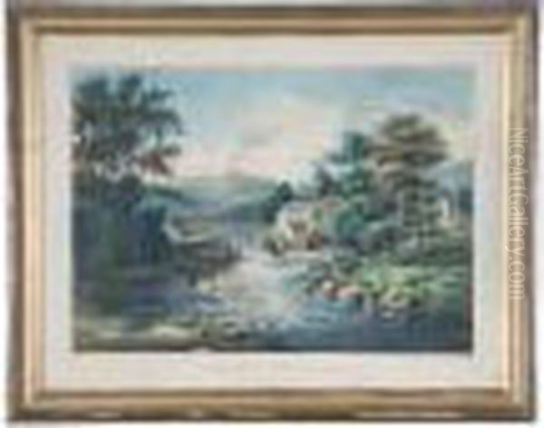 Pleasant Landscape Oil Painting by Currier & Ives Publishers