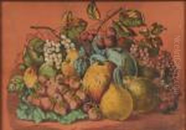 Summer Fruits Oil Painting by Currier & Ives Publishers