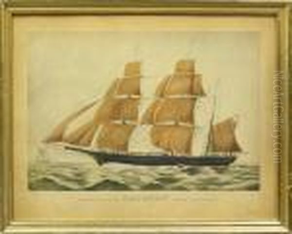 The Celebrated Clipper Bark Grapeshot Oil Painting by Currier & Ives Publishers