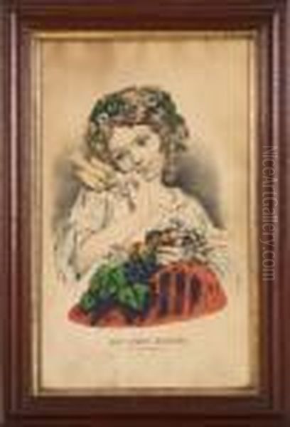 My Pet Bird Oil Painting by Currier & Ives Publishers