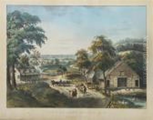 View On Long Island, N.y. Oil Painting by Currier & Ives Publishers