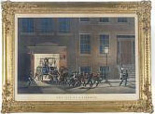 The Life Of A Fireman: Two Plates Oil Painting by Currier & Ives Publishers