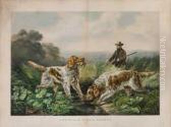 American Field Sports: Retrieving Oil Painting by Currier & Ives Publishers