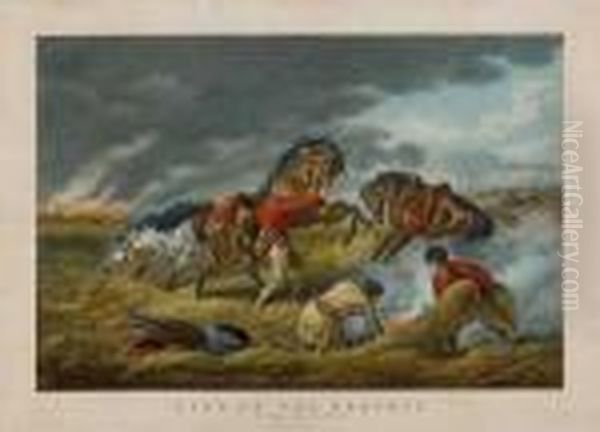 Fire Fightfire. Oil Painting by Currier & Ives Publishers