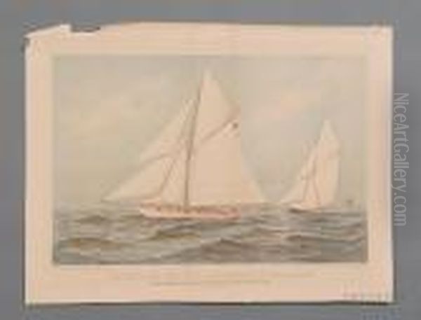 Thrash To Windward Oil Painting by Currier & Ives Publishers