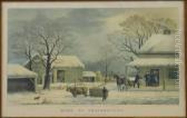 Home To Thank Oil Painting by Currier & Ives Publishers