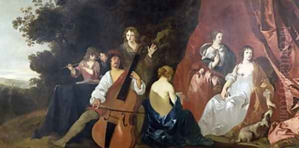 The Concert Lely and his Family Oil Painting by Sir Peter Lely