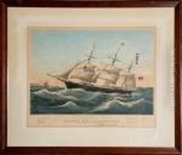 Clipper Ship Dreadnought Oil Painting by Currier & Ives Publishers