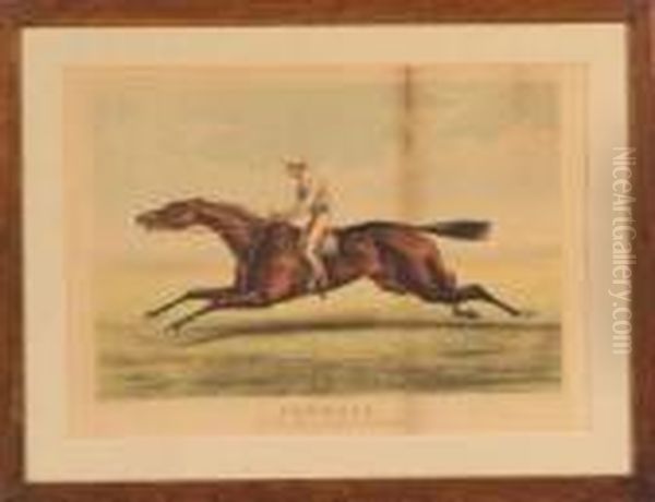 Foxhall: By King Alfonso, Dam Jamaca, By Lexington. Oil Painting by Currier & Ives Publishers