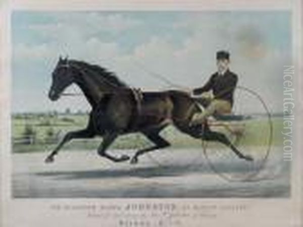 The Champion Pacer Johnston Oil Painting by Currier & Ives Publishers