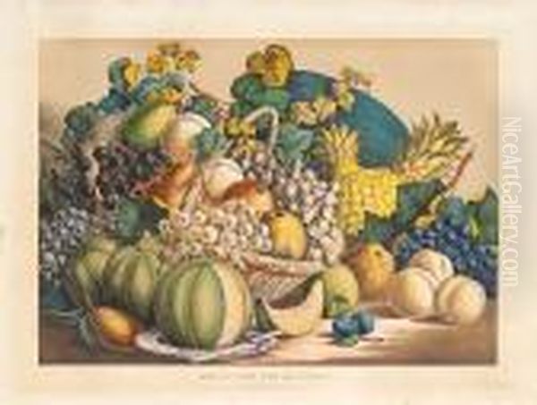 American Prize Fruit Oil Painting by Currier & Ives Publishers