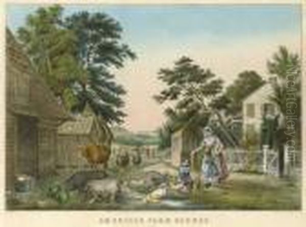 American Farm Scenes No. 2 Oil Painting by Currier & Ives Publishers