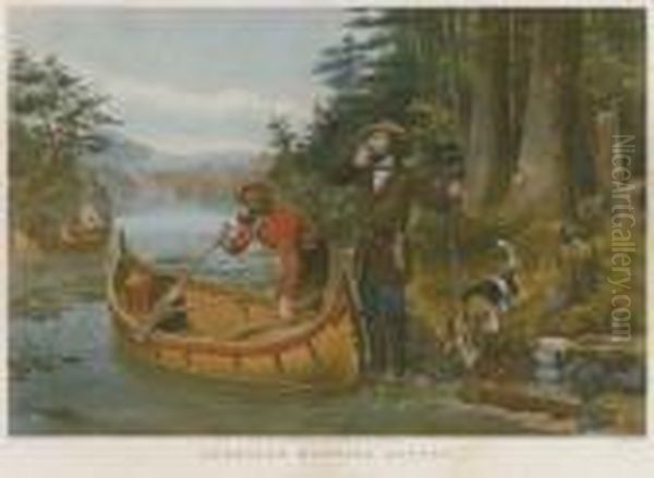 An Early Start Oil Painting by Currier & Ives Publishers