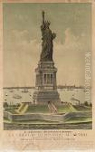 La Libertad Ilumindo Al Mundo Oil Painting by Currier & Ives Publishers