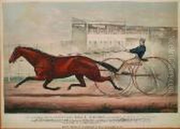 Celebrated Trotting Mare Lady Thorn, Formerly Maid Of Ashland Oil Painting by Currier & Ives Publishers