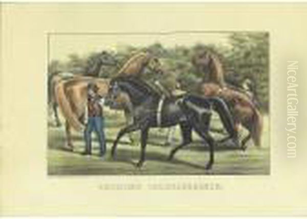 American Thoroughbreds Oil Painting by Currier & Ives Publishers