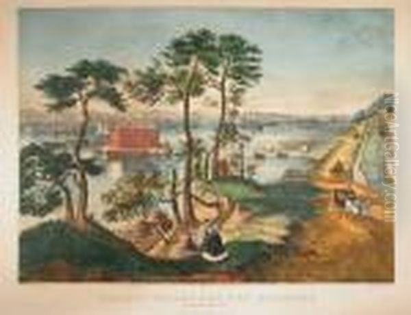 Staten Island Oil Painting by Currier & Ives Publishers