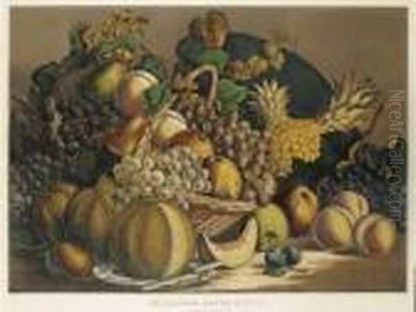 American Prize Fruit Oil Painting by Currier & Ives Publishers