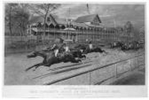 The Futurity Race At Sheepshead Bay. Oil Painting by Currier & Ives Publishers