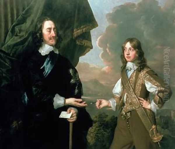 Charles I 1600-49 and James Duke of York 1633-1701 Oil Painting by Sir Peter Lely