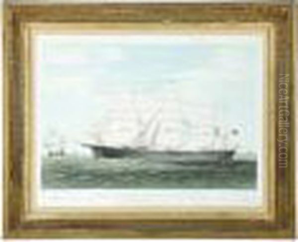 Clipper Ship 'great Republic' Oil Painting by Currier