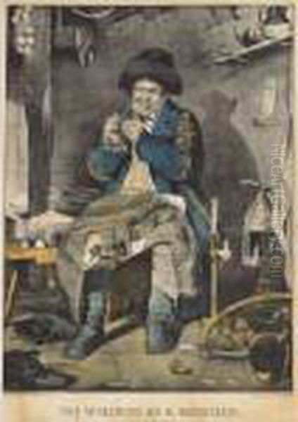 Single [c5526]; Handcoloured 
Lithograph. Published In 1846 At 152 Nassau Street, New York. Oil Painting by Currier