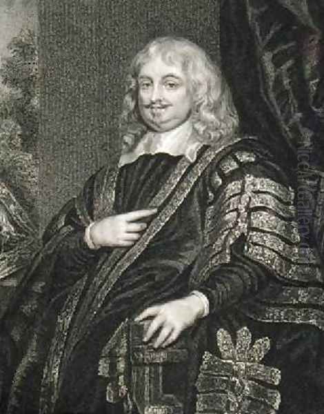 Portrait of Sir Edward Hyde 1609-74 1st Earl of Clarendon Oil Painting by Sir Peter Lely