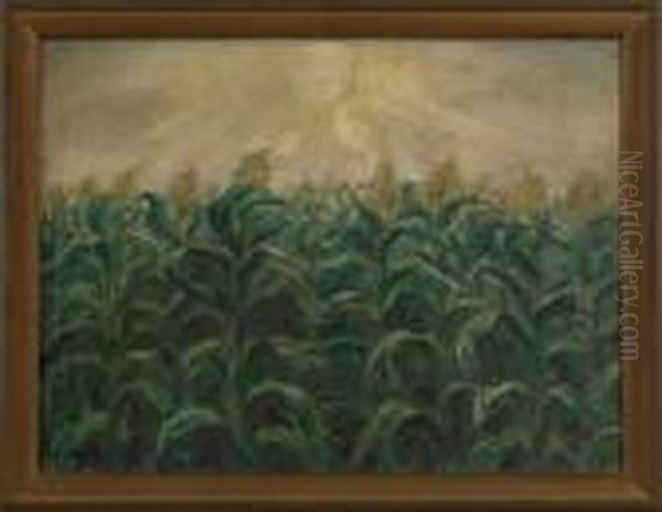 Oil Oncanvas Of A Cornfield Oil Painting by John Steuart Curry