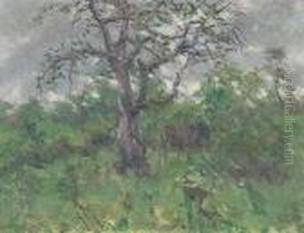 A Landscape With Tree, Spring Oil Painting by John Steuart Curry