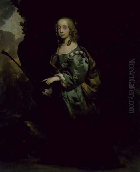 Portrait of a young girl in green Oil Painting by Sir Peter Lely