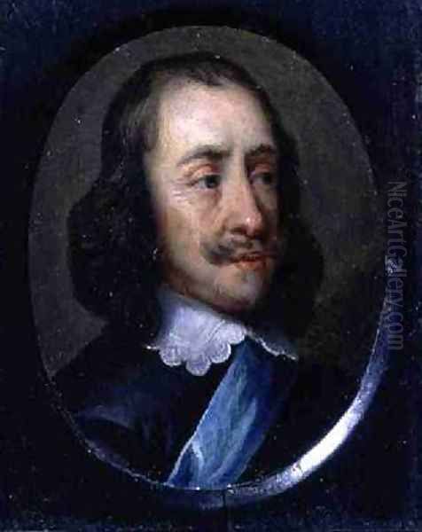 Portrait Miniature of Charles I 1600-49 Oil Painting by Sir Peter Lely