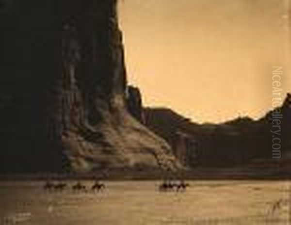 Canyon De Chelley, Arizona, Navaho by Edward Sherrif Curtis