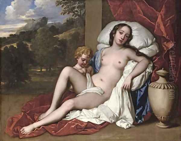 Portrait of a young woman and child, as Venus and Cupid Oil Painting by Sir Peter Lely