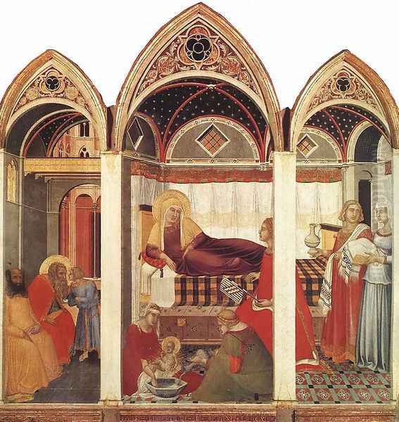 The Birth Of Mary Oil Painting by Pietro Lorenzetti