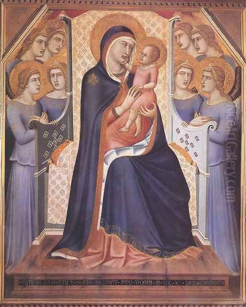 Madonna Enthroned with Angels 1340 Oil Painting by Pietro Lorenzetti