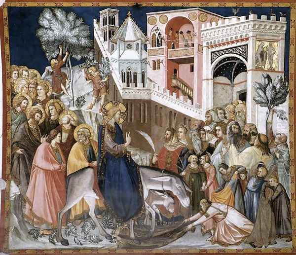 Entry of Christ into Jerusalem c. 1320 Oil Painting by Pietro Lorenzetti