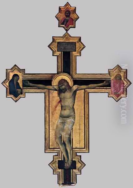 Crucifix c. 1320 Oil Painting by Pietro Lorenzetti