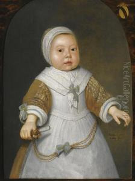 Portrait Of A One-year-old Girl Of The Van Der Burch Family, Three-quarter Length Oil Painting by Aelbert Cuyp