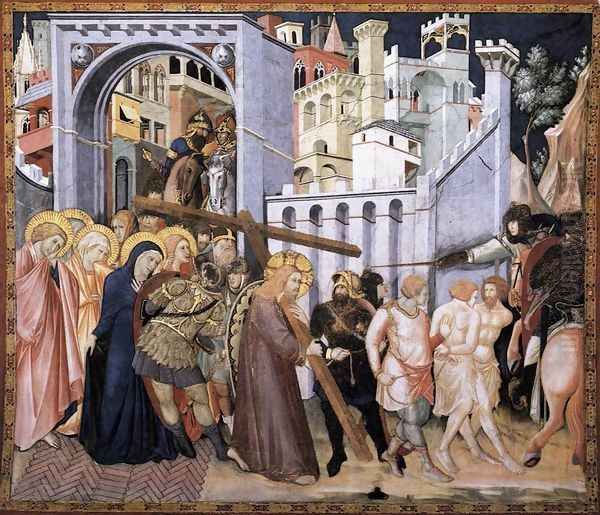 The Road to Calvary c. 1320 Oil Painting by Pietro Lorenzetti